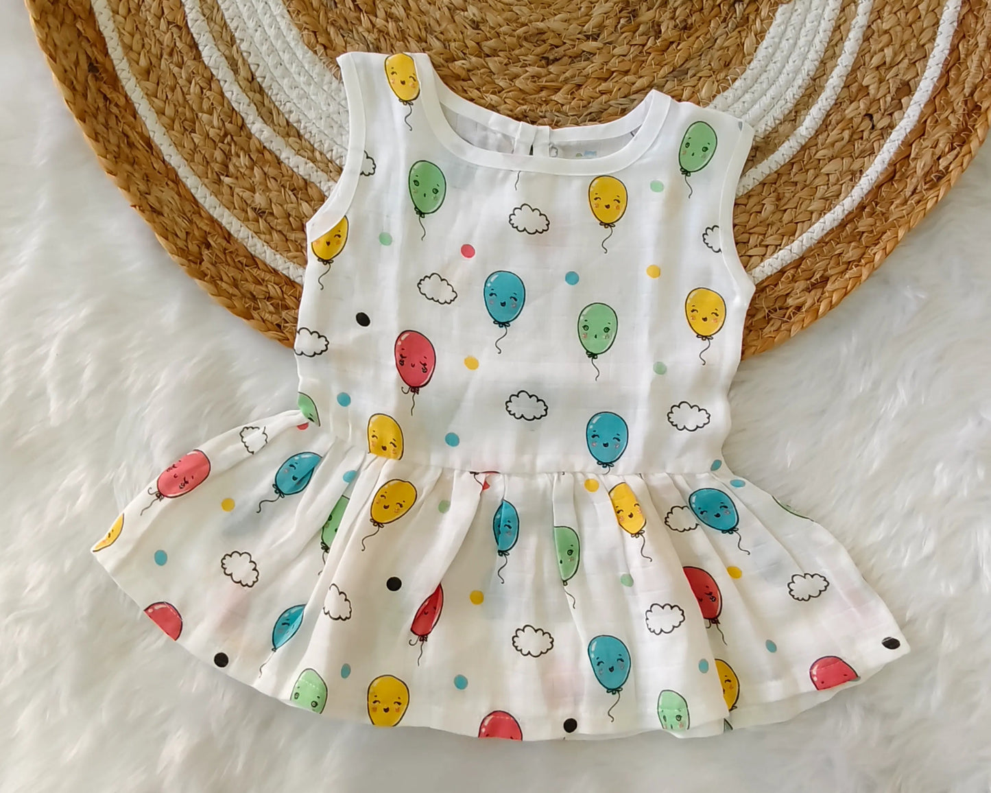 Muslin Back Button Frock | Little Sunbeam