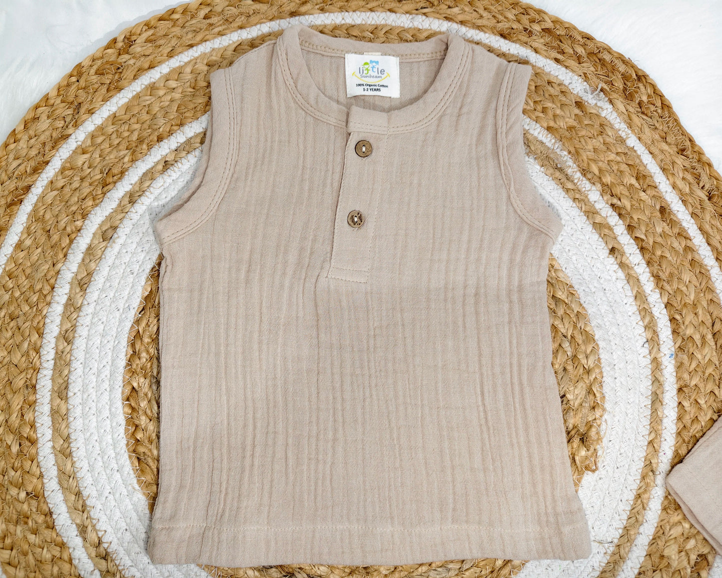 Crinkle Muslin Sleeveless Co-Ord |  Little Sunbeam