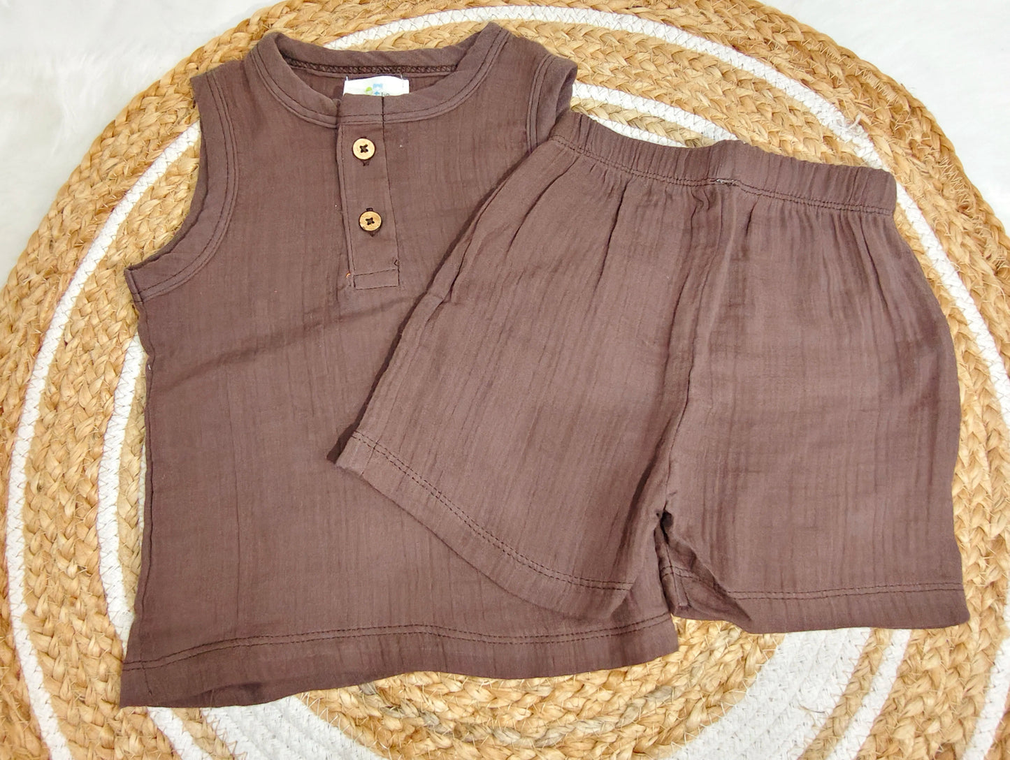 Crinkle Muslin Sleeveless Co-Ord |  Little Sunbeam