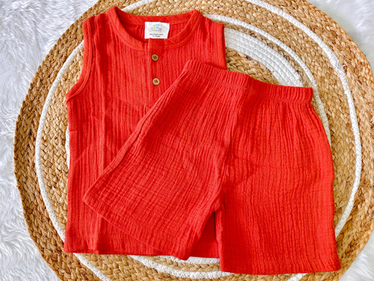 Muslin Sleeveless Co-Ord | Little Sunbeam