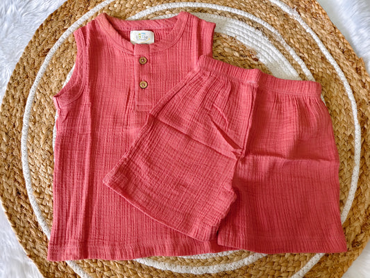 Muslin Sleeveless Co-Ord | Little Sunbeam