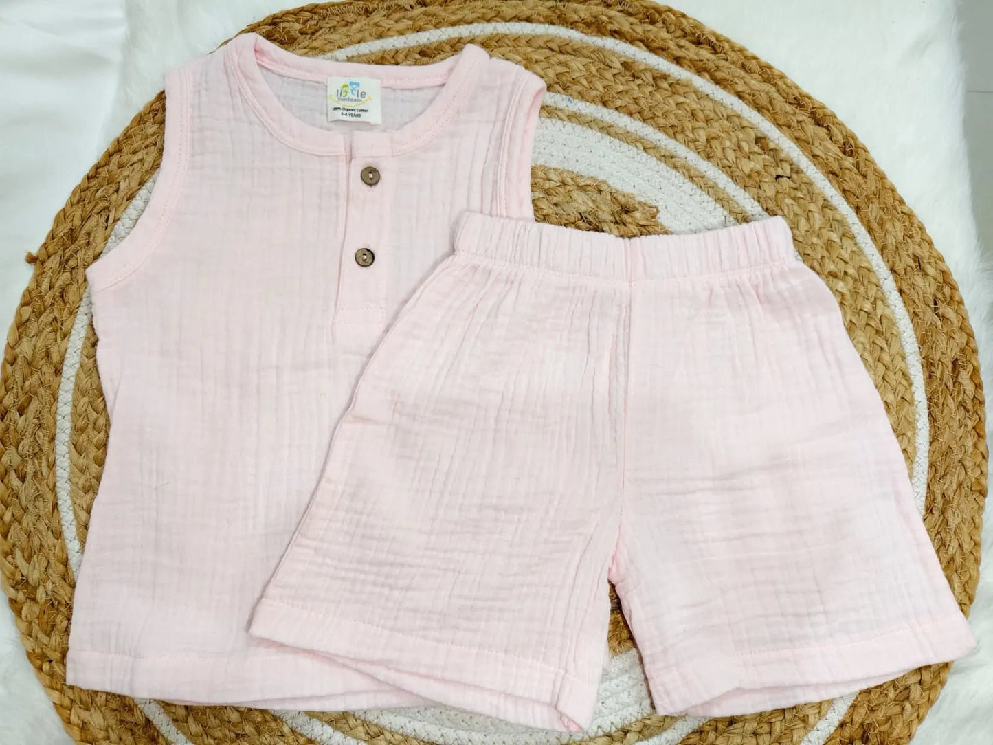 Crinkle Muslin Sleeveless Co-Ord |  Little Sunbeam