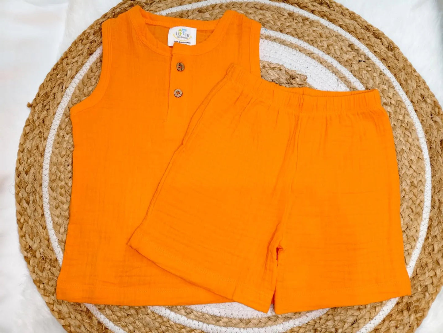 Crinkle Muslin Sleeveless Co-Ord |  Little Sunbeam